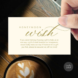 Tarjeta De Recepción Boda Honeymoon Wish, Fondo, Efectivo, Moderno Clás