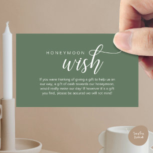 Tarjeta De Recepción Boda Honeymoon Wish, Fondo, Efectivo, Moderno Clás