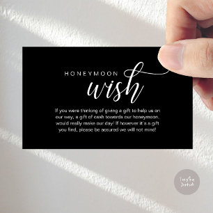 Tarjeta De Recepción Boda Honeymoon Wish, Fondo, Efectivo, Moderno Clás