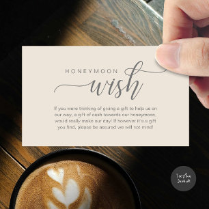 Tarjeta De Recepción Boda Honeymoon Wish, Fondo, Efectivo, Moderno Clás