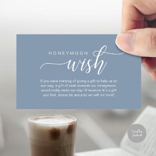 Tarjeta De Recepción Boda Honeymoon Wish, Fondo, Efectivo, Moderno Clás