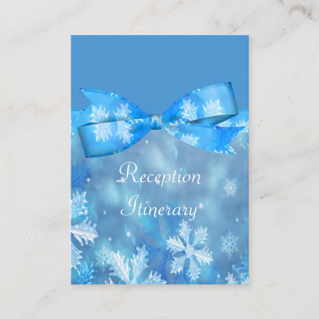 Tarjeta De Recepción Boda Icy Blue Winter Wonderland (Anverso)