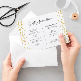 Tarjeta De Recepción Boda Información de invitado Insertar Purpurina de