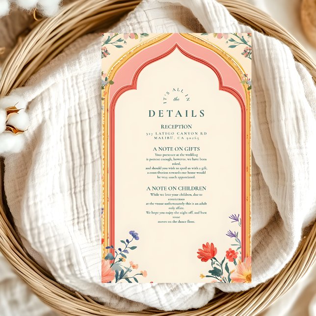 Tarjeta De Recepción Boda islámico floral elegante (Subido por el creador)