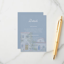 Tarjeta De Recepción Boda Italiana Mediterránea Acuarela Pastel