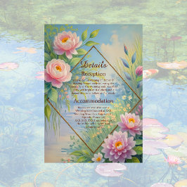 Tarjeta De Recepción Boda Jardín Dreamy Lakeside