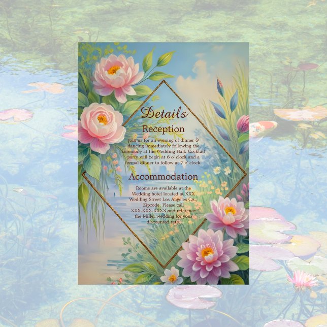 Tarjeta De Recepción Boda Jardín Dreamy Lakeside (Subido por el creador)
