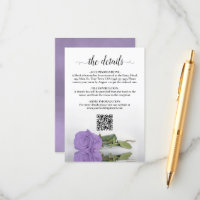 Boda Lavender Purple Rosa Detalles Código QR