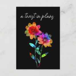 Tarjeta De Recepción Boda LGBTQ DIVERTIDA cambio de fecha Petals & Prid