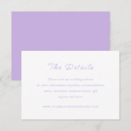 Tarjeta De Recepción Boda Lilac Classic inagotable