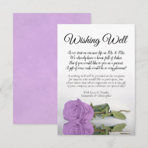 Tarjeta De Recepción Boda Lilac Purple Rosa deseando poema