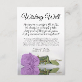 Tarjeta De Recepción Boda Lilac Purple Rosa deseando poema