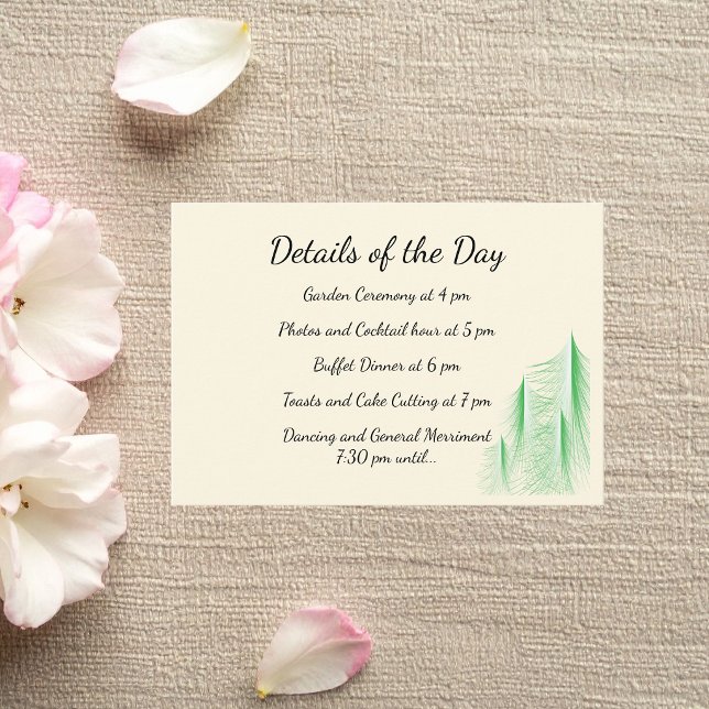 Tarjeta De Recepción Boda Love Is Evergreen (Subido por el creador)