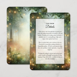 Tarjeta De Recepción Boda Mágica en el Prado del Bosque Místico