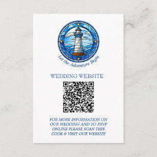 Tarjeta De Recepción Boda Marítimo Náutico del Faro
