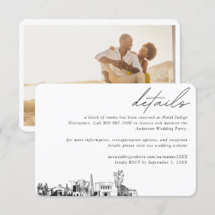 Tarjeta De Recepción Boda Mesa Detalles del bloque de habitaciones Pequ