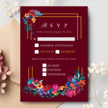 Boda mexicano de Fiesta Burgundy RSVP