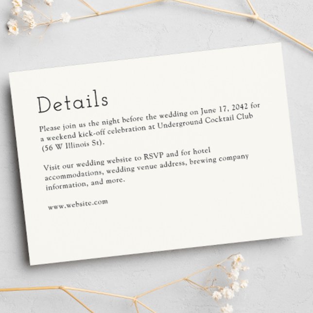 Tarjeta De Recepción Boda minimalista (Subido por el creador)