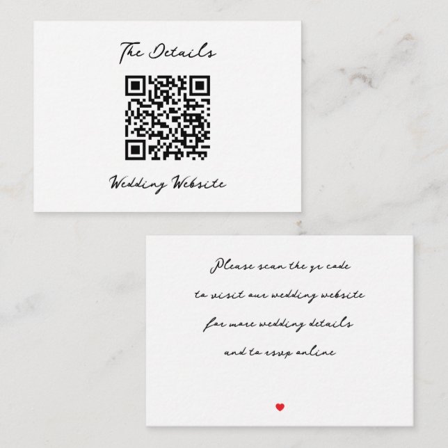 Tarjeta De Recepción Boda minimalista (Anverso / Reverso)