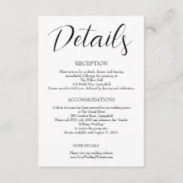 Tarjeta De Recepción Boda Minimalista 