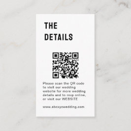 Tarjeta De Recepción Boda Minimalista blanco negro