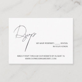 Tarjeta De Recepción Boda minimalista chic código QR negro blanco