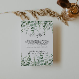 Tarjeta De Recepción Boda minimalista de eucalipto verde deseable