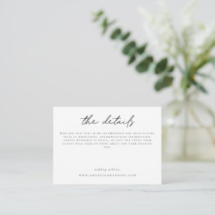 Tarjeta De Recepción Boda minimalista detalla el guión informal