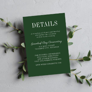 Tarjeta De Recepción Boda Minimalista Floral Simplicity 2 de hoja peren