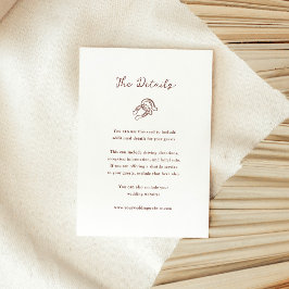 Tarjeta De Recepción Boda Minimalista marrón del herradura | Detalles d