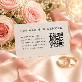 Tarjeta De Recepción Boda Minimalista Moderna en Negro y Beige