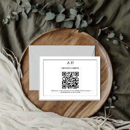 Tarjeta De Recepción Boda Minimalista moderno Boda de código Qr