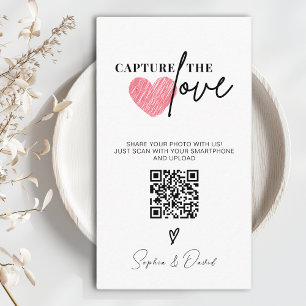 Tarjeta De Recepción Boda Minimalista moderno captura el código QR del