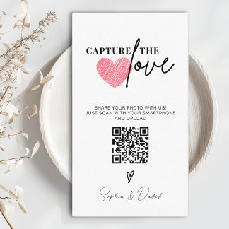 Tarjeta De Recepción Boda Minimalista moderno captura el código QR del