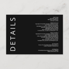 Tarjeta De Recepción Boda Minimalista moderno elegante en blanco y negr