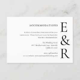 Tarjeta De Recepción Boda Minimalista Monograma Moderno y Audaz