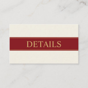 Tarjeta De Recepción Boda Minimalista Rojo Carmesí