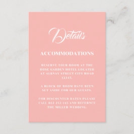 Tarjeta De Recepción Boda Minimalista rosa Pastel