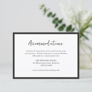 Tarjeta De Recepción Boda Minimalista Tipografía Moderna