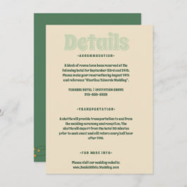 Tarjeta De Recepción Boda mínimo de Vosvos verdes