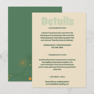 Tarjeta De Recepción Boda mínimo de Vosvos verdes