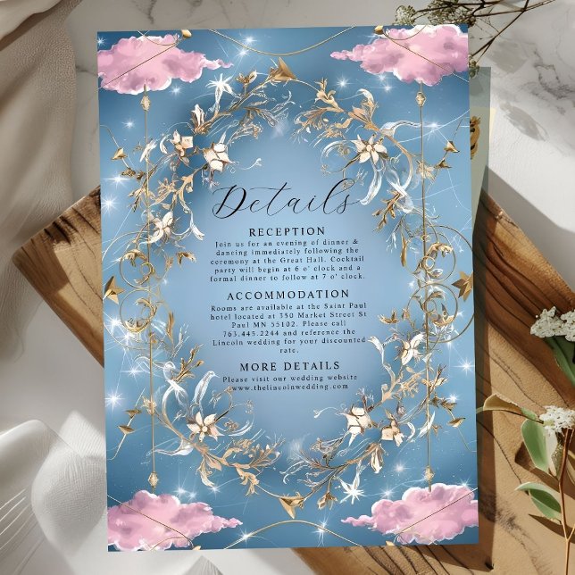 Tarjeta De Recepción Boda místico del cielo de Sparkly (Subido por el creador)