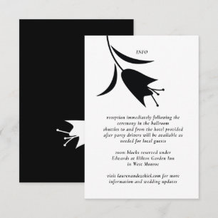 TARJETA DE RECEPCIÓN BODA MOD BLACK TULIP