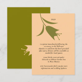 TARJETA DE RECEPCIÓN BODA MOD PEACH & OLIVE TULIP
