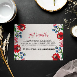 Tarjeta De Recepción Boda moderna botánica floral colorida mexicana
