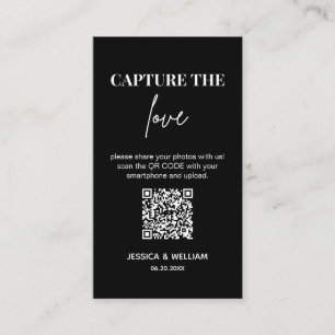 Tarjeta De Recepción Boda moderna Captura el amor Código Qr