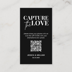 Tarjeta De Recepción Boda moderna Captura el amor Código Qr