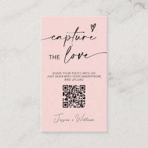 Tarjeta De Recepción Boda moderna Captura el amor Código Qr