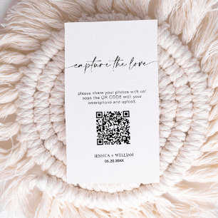 Tarjeta De Recepción Boda moderna Captura el amor Código Qr
