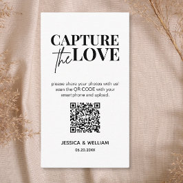 Tarjeta De Recepción Boda moderna Captura el amor Código Qr